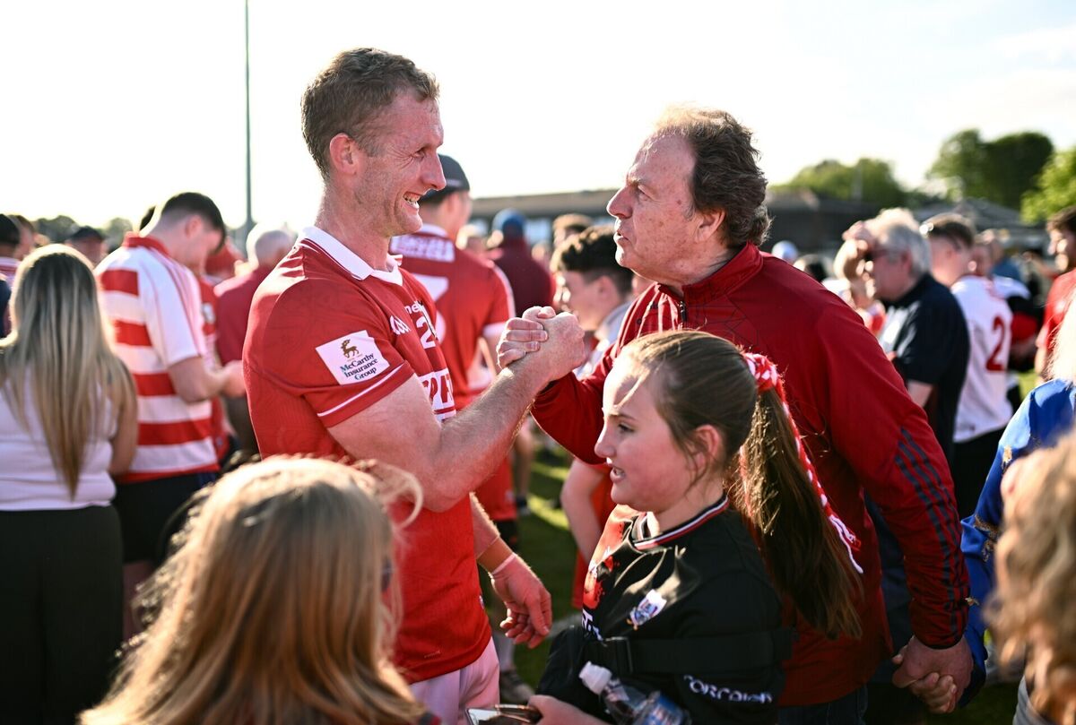 Ruairi Deane of Cork celebrates with supporters after beating Meath. Picture: Ben McShane/Sportsfile