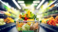 Shopping Trolley .jpg Shopping cart full of groceries at the supermarket.