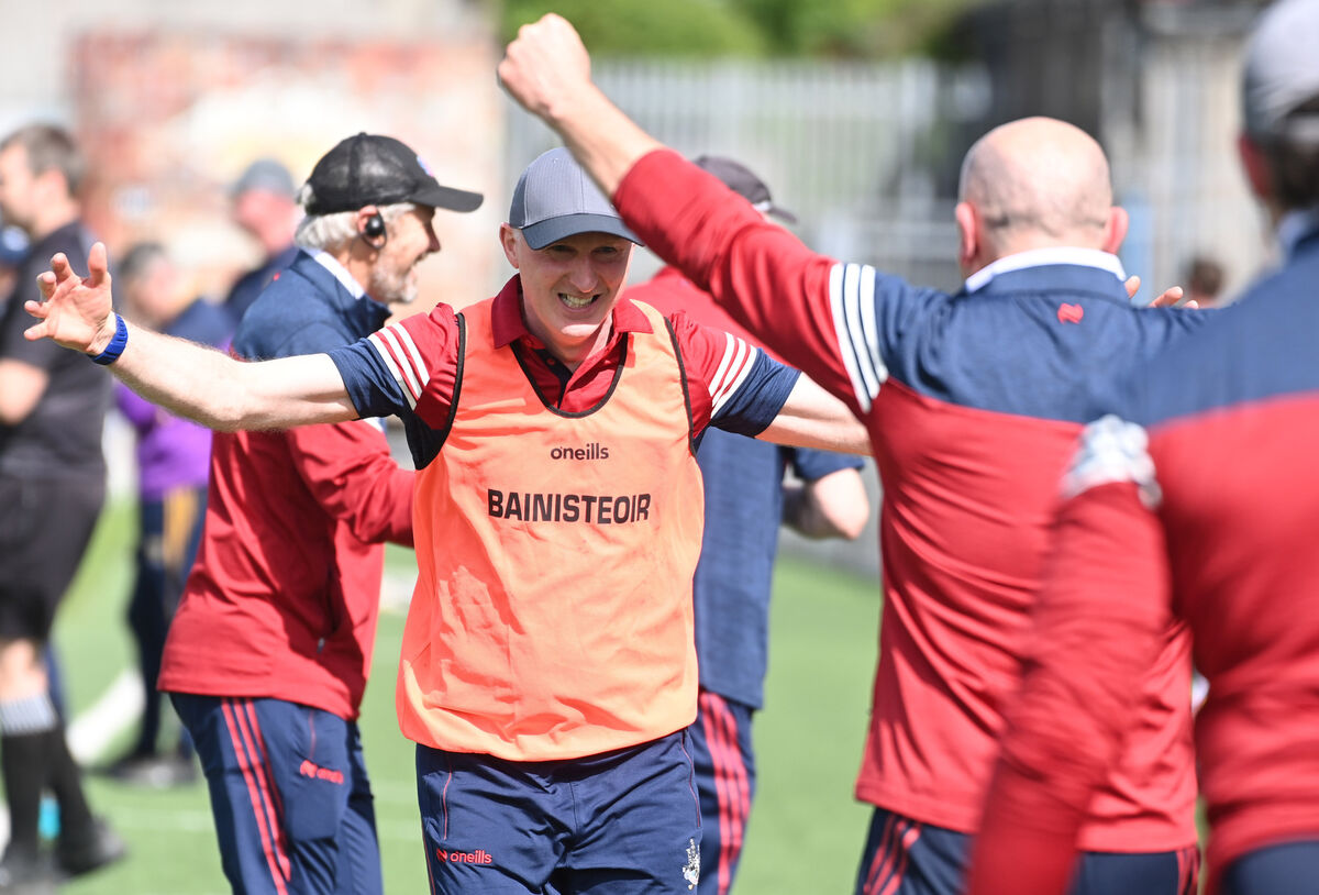 Cork manager Donal Mulcahy celebrates after the win over Wexford. Picture: Eddie O'Hare