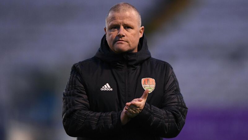 Cork City interim first team manager John Cotter applauds fans following the EA Sports Cup Quarter-Final match between Bohemians and Cork City at Dalymount Park in Dublin. Photo by Harry Murphy/Sportsfile