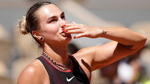 Aryna Sabalenka’s jewellery catches the eye in her French Open first-round win