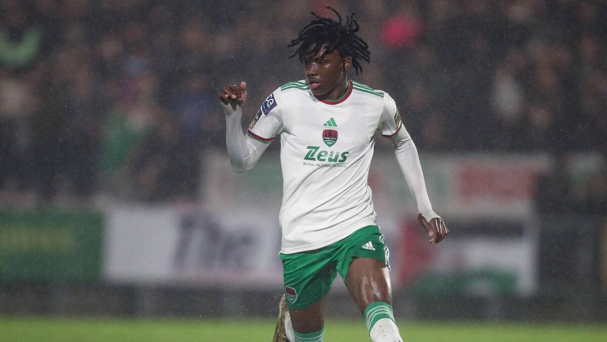 Jaden Umeh of Cork City during the SSE Airtricity Men's First Division match between Cork City and Cobh Ramblers at Turner's Cross in Cork. Photo by Michael P Ryan/Sportsfile Jaden Umeh of Cork City during the SSE Airtricity Men's First Division match between Cork City and Cobh Ramblers at Turner's Cross in Cork. Photo by Michael P Ryan/Sportsfile