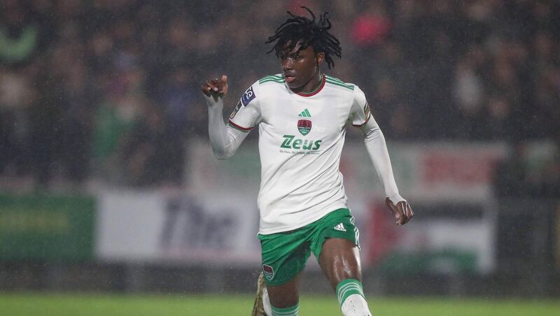 Jaden Umeh of Cork City during the SSE Airtricity Men's First Division match between Cork City and Cobh Ramblers at Turner's Cross in Cork. Photo by Michael P Ryan/Sportsfile