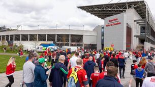 <p>Fans stream into SuperValu Páirc Uí Chaoimh prior to the Munster SHC meeting between Cork and Limerick last month. Picture: Inpho/Morgan Treacy</p>