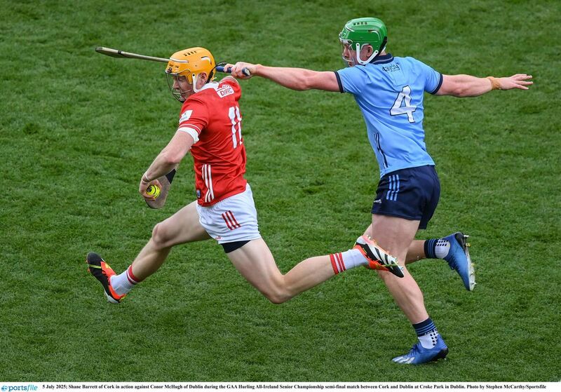 Shane Barrett on the move in Cork's All-Ireland semi-final win over Dublin. Picture: Stephen McCarthy/Sportsfile Shane Barrett on the move in Cork's All-Ireland semi-final win over Dublin. Picture: Stephen McCarthy/Sportsfile
