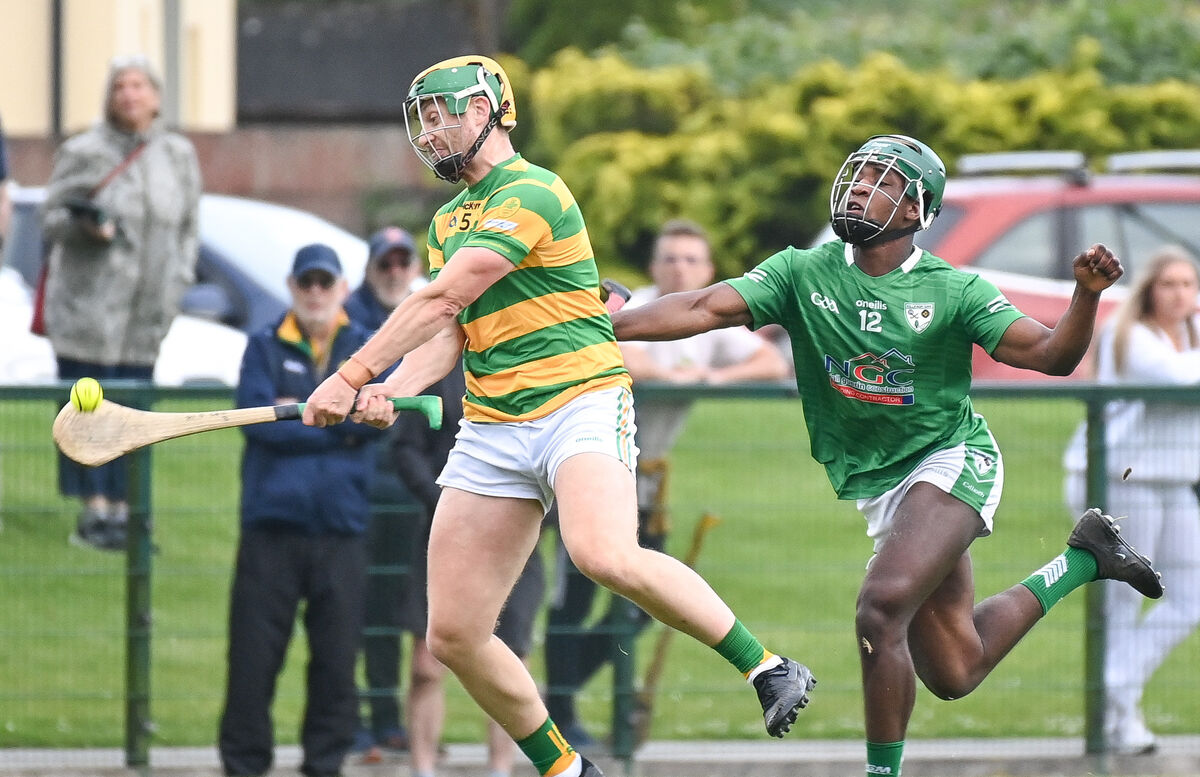 Blackrock's Alan O'Callaghan shoots under pressure from Killeagh's John Ogbebor. Picture: David Keane Blackrock's Alan O'Callaghan shoots under pressure from Killeagh's John Ogbebor. Picture: David Keane