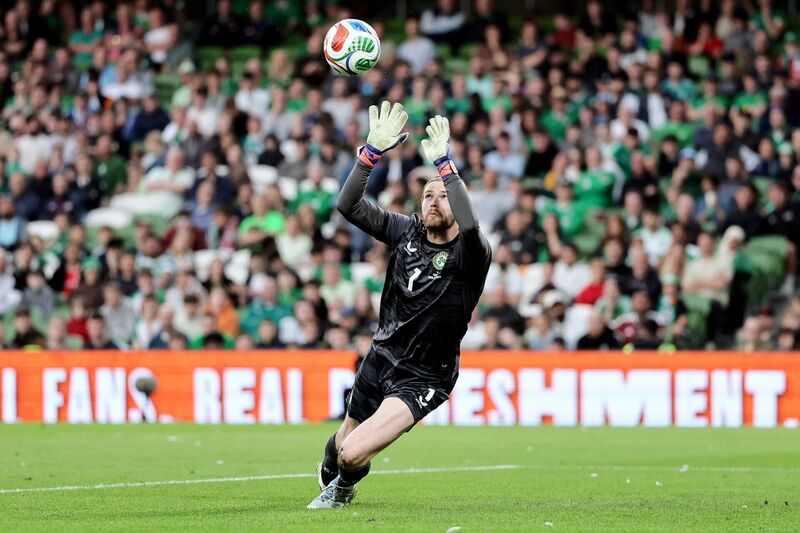 Ireland's goalkeeper Caoimhín Kelleher makes a save Ireland's goalkeeper Caoimhín Kelleher makes a save