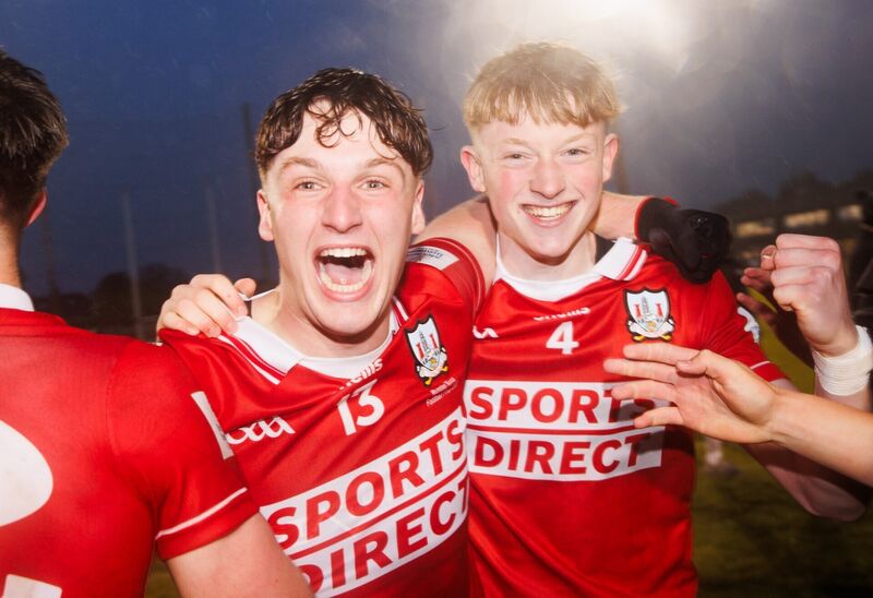Cork's Tom Whooley and Conor Garvey celebrate after beating Kerry. Picture: Tom Maher/INPHO Cork's Tom Whooley and Conor Garvey celebrate after beating Kerry. Picture: Tom Maher/INPHO