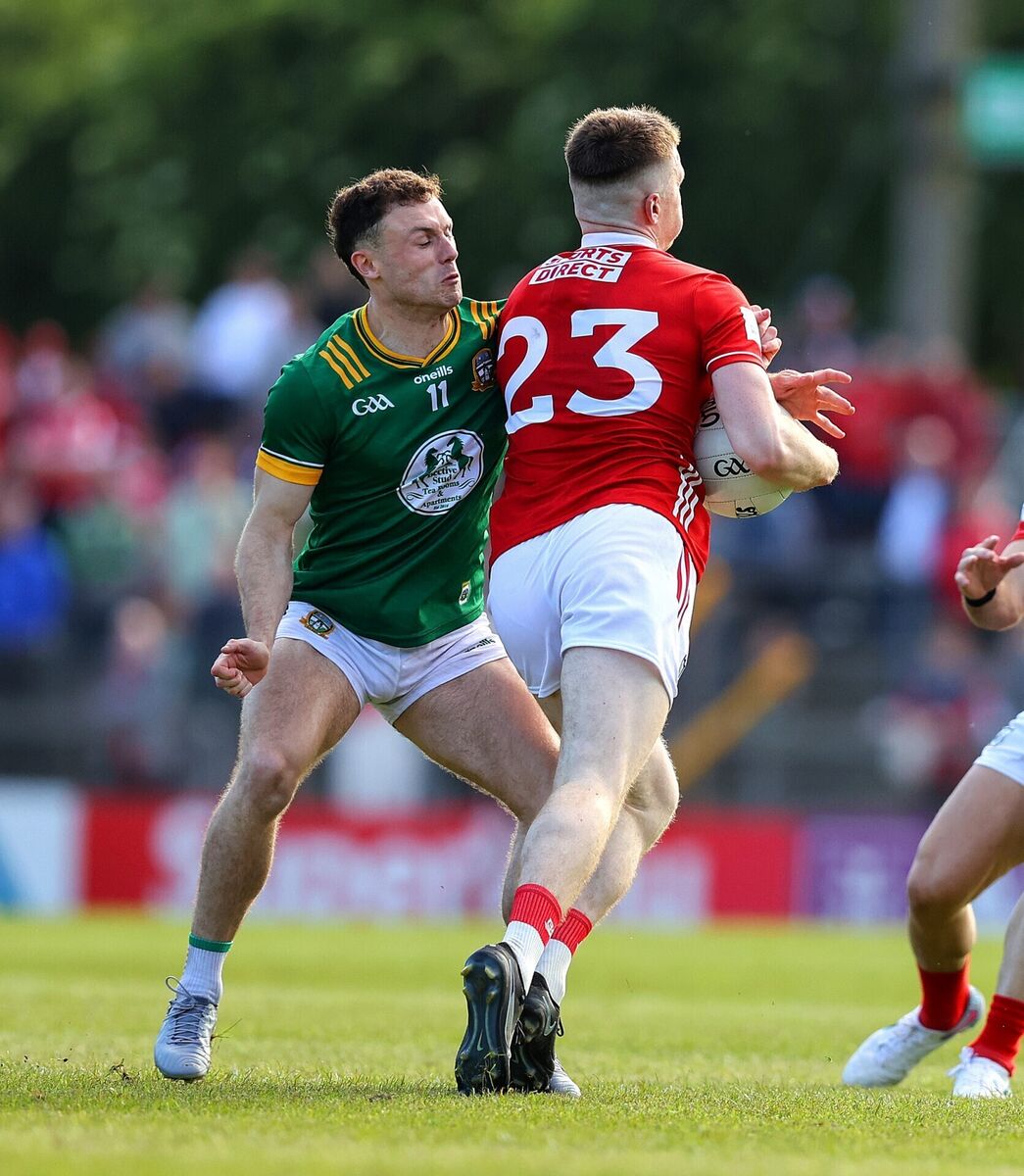 Cork's David Buckley with Jordan Morris of Meath. Picture: Tom O'Hanlon/INPHO