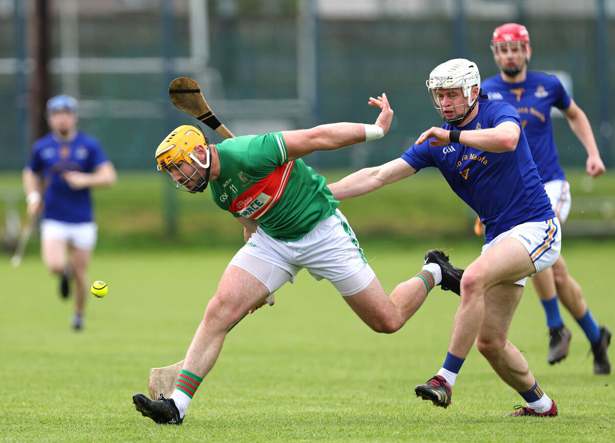  Ciaran Doolan, St Finbarr's, tackles Declan Dalton, Fr O'Neill's. Picture: Jim Coughlan.