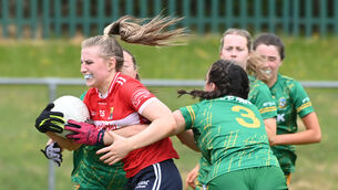 <p>Cork's Cassandra Fitzgerald is tackled by Meath's Emma Lynch and Nessa McDermott during the LGFA All-Ireland U20 clash at Mourneabbey. Picture: Eddie O'Hare</p> <p>Cork's Cassandra Fitzgerald is tackled by Meath's Emma Lynch and Nessa McDermott during the LGFA All-Ireland U20 clash at Mourneabbey. Picture: Eddie O'Hare</p>