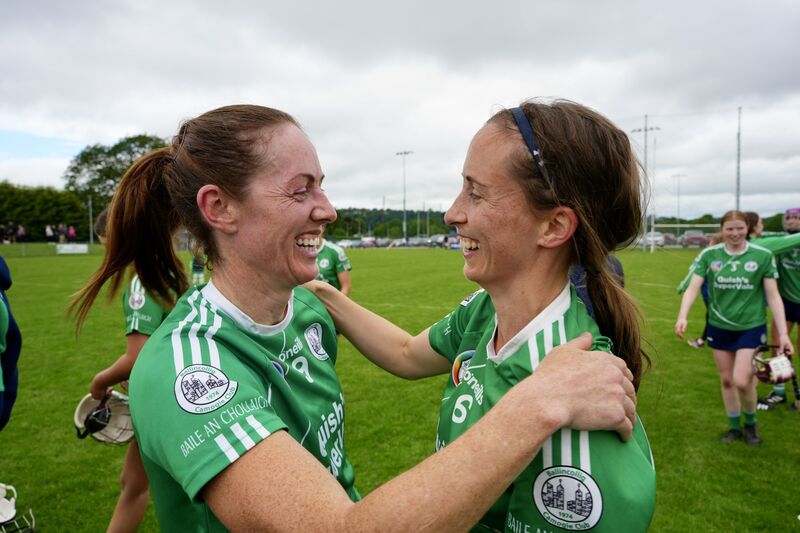 Linda Dorgan and Leah Weste celebrate after Ballincollig's win over Sarsfields 2 in the Premier Intermediate League Camogie Finals at Castle Road. Picture by Noel Sweeney Linda Dorgan and Leah Weste celebrate after Ballincollig's win over Sarsfields 2 in the Premier Intermediate League Camogie Finals at Castle Road. Picture by Noel Sweeney