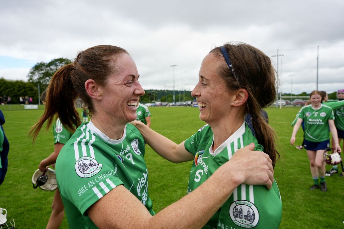 Linda Dorgan and Leah Weste celebrate after Ballincollig's win over Sarsfields 2 in the Premier Intermediate League Camogie Finals at Castle Road. Picture by Noel Sweeney Linda Dorgan and Leah Weste celebrate after Ballincollig's win over Sarsfields 2 in the Premier Intermediate League Camogie Finals at Castle Road. Picture by Noel Sweeney