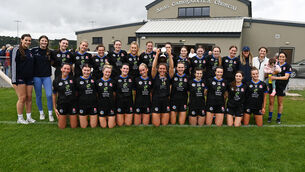 <p>Sarsfields captain Katie Barry and players celebrate after defeating St Finbarr's in the Cork camogie senior league final 2026 at Castle Road. Picture: Eddie O'Hare</p> <p>Sarsfields captain Katie Barry and players celebrate after defeating St Finbarr's in the Cork camogie senior league final 2026 at Castle Road. Picture: Eddie O'Hare</p>