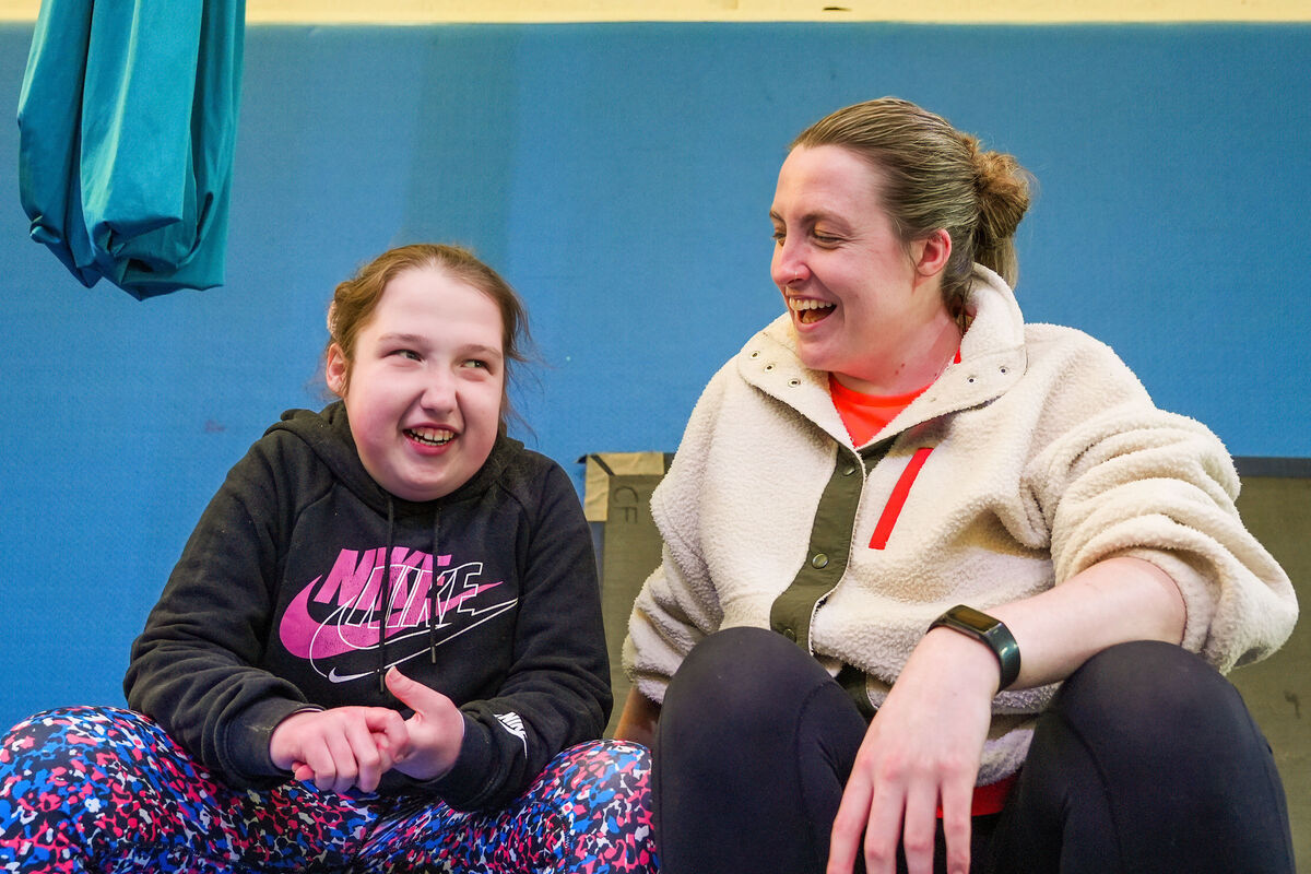 Sarah Dorney with Meave Lewis from The Crann Centre.