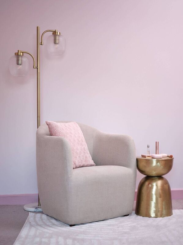 Aimee wanted to keep the interiors simple with golds and beige. Aimee wanted to keep the interiors simple with golds and beige.