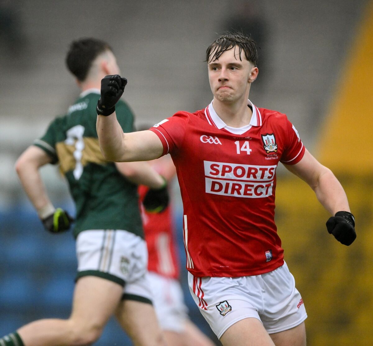 Cork's Jacob Barry celebrates after scoring his side's goal against Kerry. Picture: Brendan Moran/Sportsfile