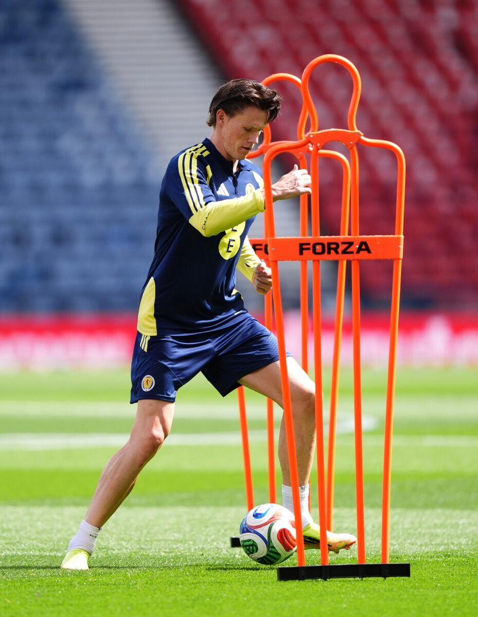 Scotland's Scott McTominay warming up  Scotland