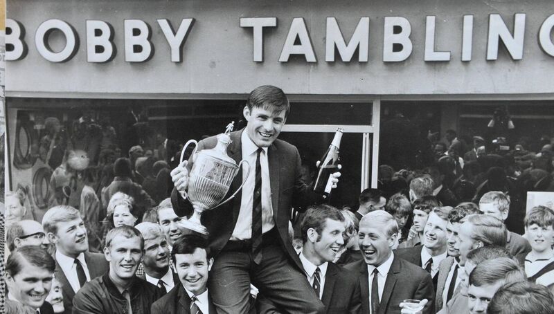 Chelsea goal scorer Bobby Tambling in a picture taking the day his shop opened in 1967. with Picture Dan Linehan Chelsea goal scorer Bobby Tambling in a picture taking the day his shop opened in 1967. with Picture Dan Linehan