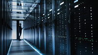 Photo,Of,Out,Of,Focus,It,Technician,Turning,On,Data