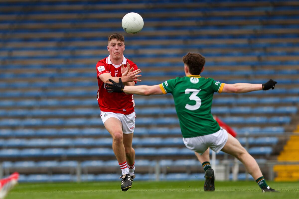 Cork's Eoghan Ahern in action against Meath's Tomás Clarke. Picture: Diarmuid Brennan/Sportsfocus Cork's Eoghan Ahern in action against Meath's Tomás Clarke. Picture: Diarmuid Brennan/Sportsfocus
