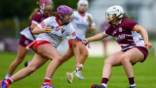 <p>Cork's Orlaith Cahalane takes on the Galway defence during their Glen Dimplex All-Ireland Senior Camogie Championship Group 1 game at Kenny Park, Athenry. Picture: INPHO/James Lawlor</p> <p>Cork's Orlaith Cahalane takes on the Galway defence during their Glen Dimplex All-Ireland Senior Camogie Championship Group 1 game at Kenny Park, Athenry. Picture: INPHO/James Lawlor</p>