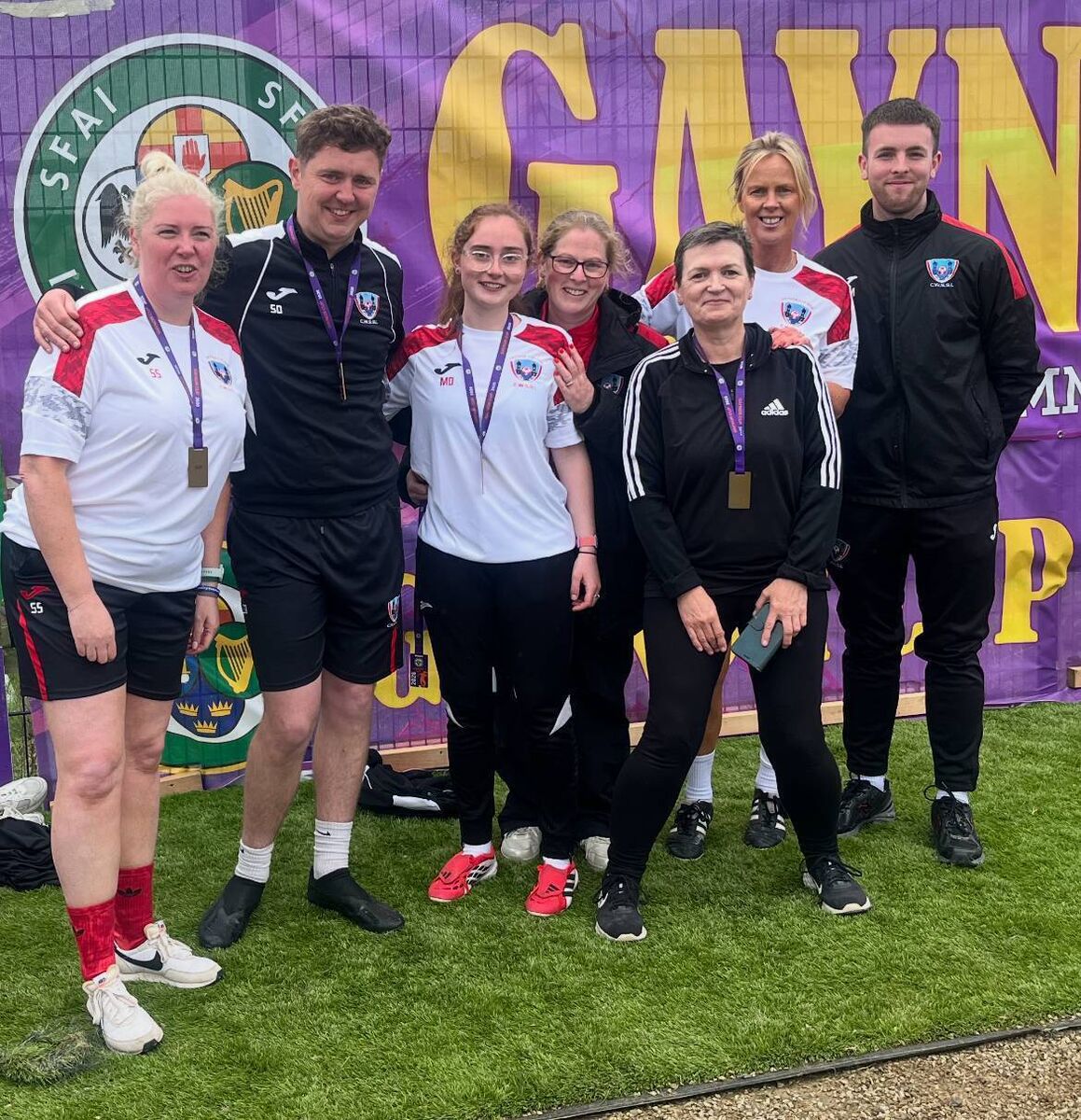 Gaynor Cup winning coaching staff: coaches left to right: Sarah Scanlon, Sam Dowd, Muireann Deasy, co-ordinator Clare Deasy, physio Lorraine White, headcoach Barbara O’Connell, and goalkeeping coach Dan Moynihan. Gaynor Cup winning coaching staff: coaches left to right: Sarah Scanlon, Sam Dowd, Muireann Deasy, co-ordinator Clare Deasy, physio Lorraine White, headcoach Barbara O’Connell, and goalkeeping coach Dan Moynihan.