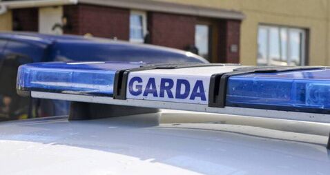 Blue lights on the roof of a Garda Siochana Irish police car