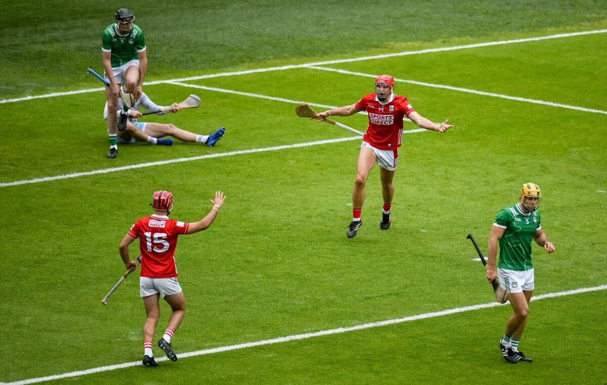 Cork's Brian Hayes celebrates after his goal early in the second half. Picture: Brendan Moran/Sportsfile Cork's Brian Hayes celebrates after his goal early in the second half. Picture: Brendan Moran/Sportsfile