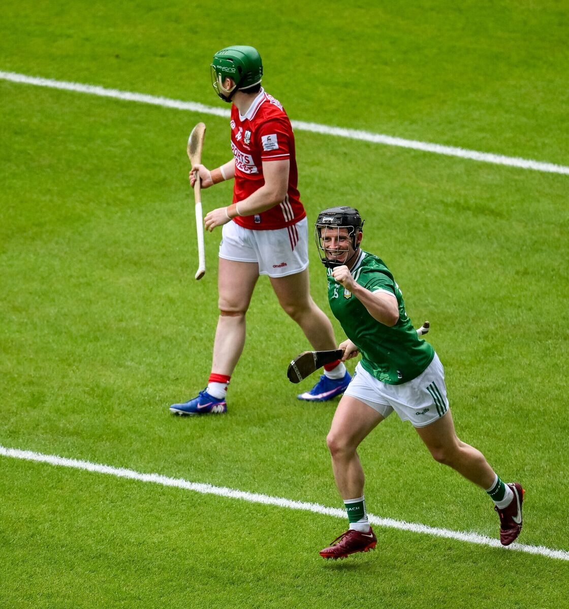 Peter Casey of Limerick celebrates after scoring a late point that decided the game. Picture: Brendan Moran/Sportsfile Peter Casey of Limerick celebrates after scoring a late point that decided the game. Picture: Brendan Moran/Sportsfile