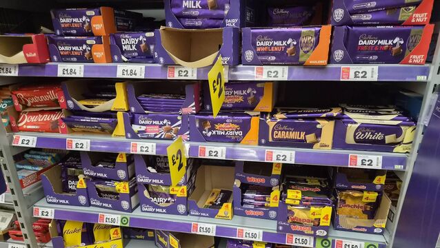 <p>Various chocolate prices at an Asda supermarket in England. Even with the currency difference, the UK prices are far cheaper than here in Ireland, says John Dolan</p> <p>Various chocolate prices at an Asda supermarket in England. Even with the currency difference, the UK prices are far cheaper than here in Ireland, says John Dolan</p>