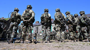 <p> Participants on the Potential NCO course receiving training in urban combat at Fort Davis. Pictures: Larry Cummins</p>