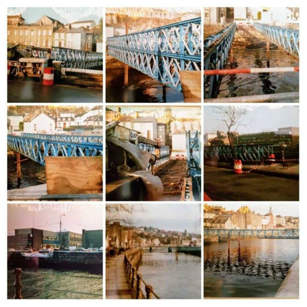 A composite of the Bailey Bridge in Cork city under construction in 1957, supplied by Fintan Bloss, taken by his brother Tony A composite of the Bailey Bridge in Cork city under construction in 1957, supplied by Fintan Bloss, taken by his brother Tony