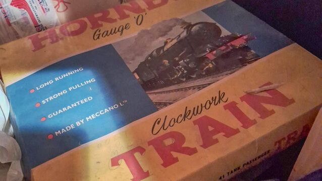 <p>The Hornby clockwork train set bought by John O’Leary at Christmas, 1964. “It still works perfectly and it’s all intact,” he says</p>