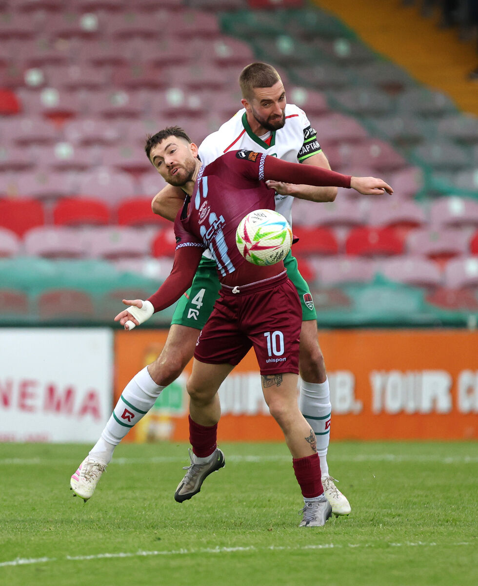 Fiacre Kelleher, Cork City, battles with Dylan McGlade, Cobh Ramblers. Picture: Jim Coughlan. Fiacre Kelleher, Cork City, battles with Dylan McGlade, Cobh Ramblers. Picture: Jim Coughlan.