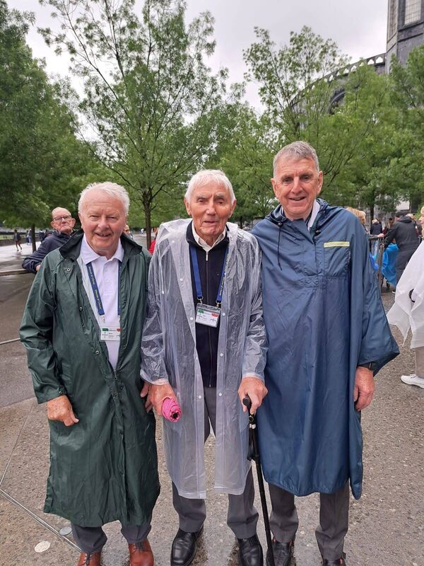 Jerry Galvin, Pad Flynn and Donie Cahill in Lourdes last week Jerry Galvin, Pad Flynn and Donie Cahill in Lourdes last week