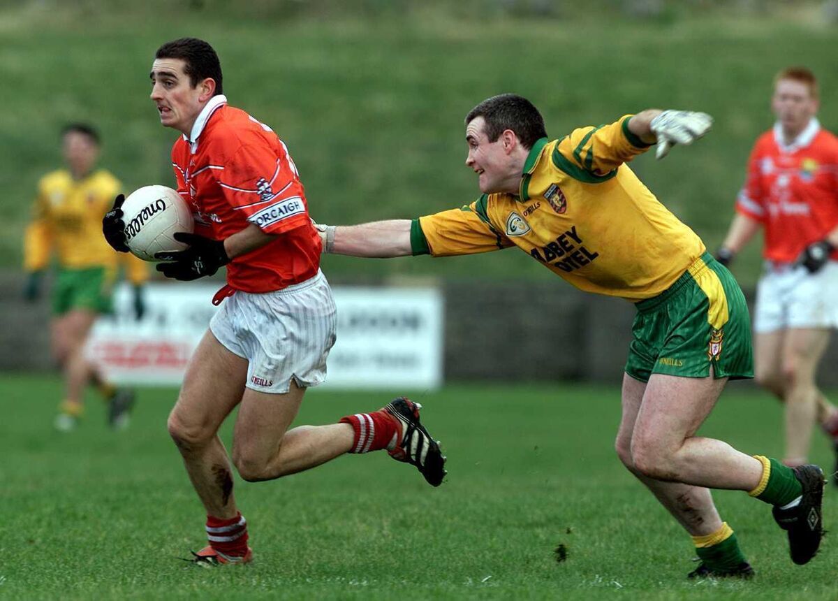 Colin Crowley and Cork and Donegla's John Gildea in 2002. Picture: Inpho/Tom Honan Colin Crowley and Cork and Donegla's John Gildea in 2002. Picture: Inpho/Tom Honan
