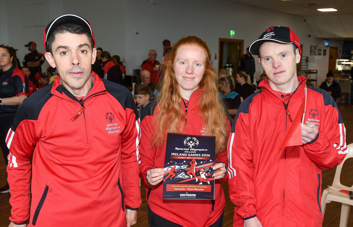 Rory Trundle, Cathy Dullea, and Darren Twomey, having fun at the party for team members representing Horizons on Team Munster in the upcoming Ireland Games. Rory Trundle, Cathy Dullea, and Darren Twomey, having fun at the party for team members representing Horizons on Team Munster in the upcoming Ireland Games.