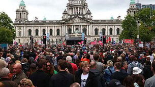 Thousands attend anti-racism rally in Belfast after week of disorder