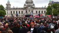 Thousands attend anti-racism rally in Belfast after week of disorder