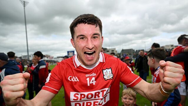 <p>Chris Óg Jones of Cork celebrates. Picture: Ramsey Cardy/Sportsfile</p>