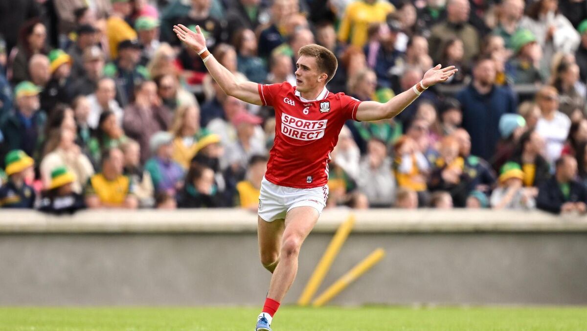 Tommy Walsh of Cork celebrates a two-point score. Picture: Ramsey Cardy/Sportsfile Tommy Walsh of Cork celebrates a two-point score. Picture: Ramsey Cardy/Sportsfile
