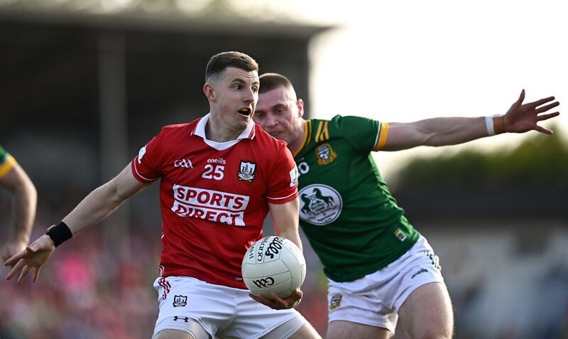 Conor Corbett of Cork in action against Ronan Jones of Meath this year. Picture: Ben McShane/Sportsfile Conor Corbett of Cork in action against Ronan Jones of Meath this year. Picture: Ben McShane/Sportsfile