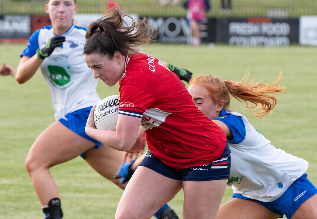 Cork's Shauna Kelly breaks from defence to set up another Cork attack during their win over Waterford. Picture: Howard Crowdy