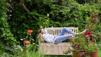 Gardening - Woman enjoy relaxing in the garden