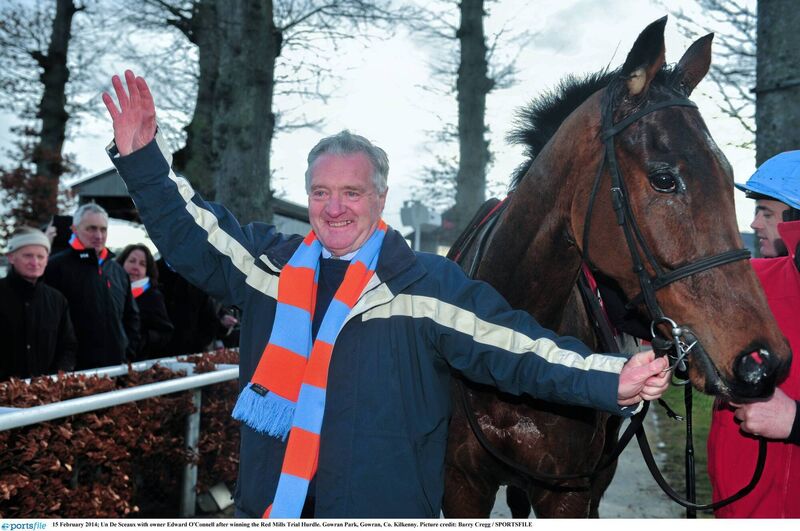 Un De Sceaux with owner Edward O'Connell after winning the Red Mills Trial Hurdle. Gowran Park, Gowran, Co. Kilkenny. Picture credit: Barry Cregg / SPORTSFILE Un De Sceaux with owner Edward O'Connell after winning the Red Mills Trial Hurdle. Gowran Park, Gowran, Co. Kilkenny. Picture credit: Barry Cregg / SPORTSFILE