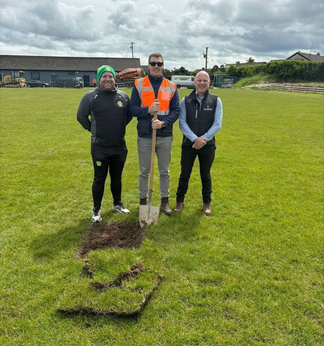 Alan Corcoran (Rockmount Secretary), Adrian Cummins (Premier Pitches) and Paul Phillips (Underage Chairperson).
