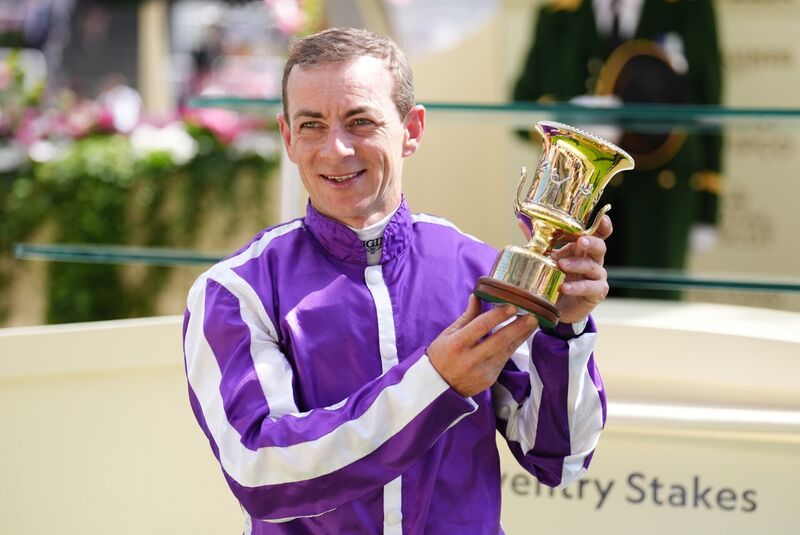 Jockey Wayne Lordan after winning the Coventry Stakes during day one of Royal Ascot at Ascot Racecourse Berkshire. Jockey Wayne Lordan after winning the Coventry Stakes during day one of Royal Ascot at Ascot Racecourse Berkshire.