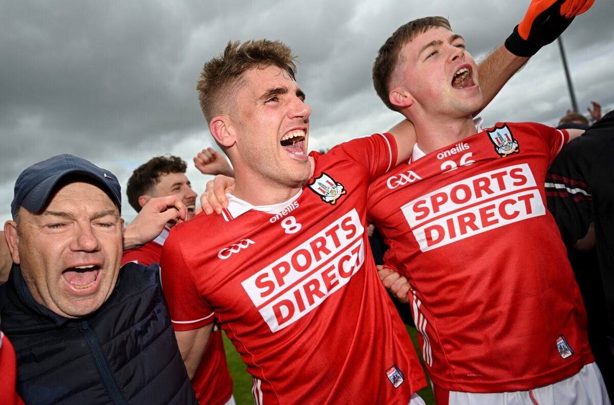 Paul McCarthy, Ian Maguire and Cathail O'Mahony celebrate after victory over Donegal. Picture: Ramsey Cardy/Sportsfile Paul McCarthy, Ian Maguire and Cathail O'Mahony celebrate after victory over Donegal. Picture: Ramsey Cardy/Sportsfile