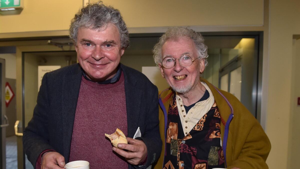 Jimmy with fellow Cork musician John Spillane in 2022, after a fund-raising concert for Ukraine. Picture; Eddie O'Hare
